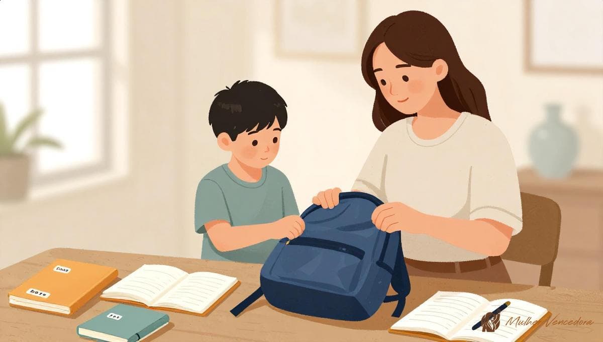 Mãe solo e a organização da mochila escolar